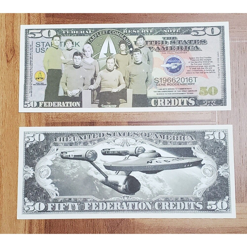 Star Trek Collectible Pack of 350 Funny Money 50 Dollar Bills Federation Credits